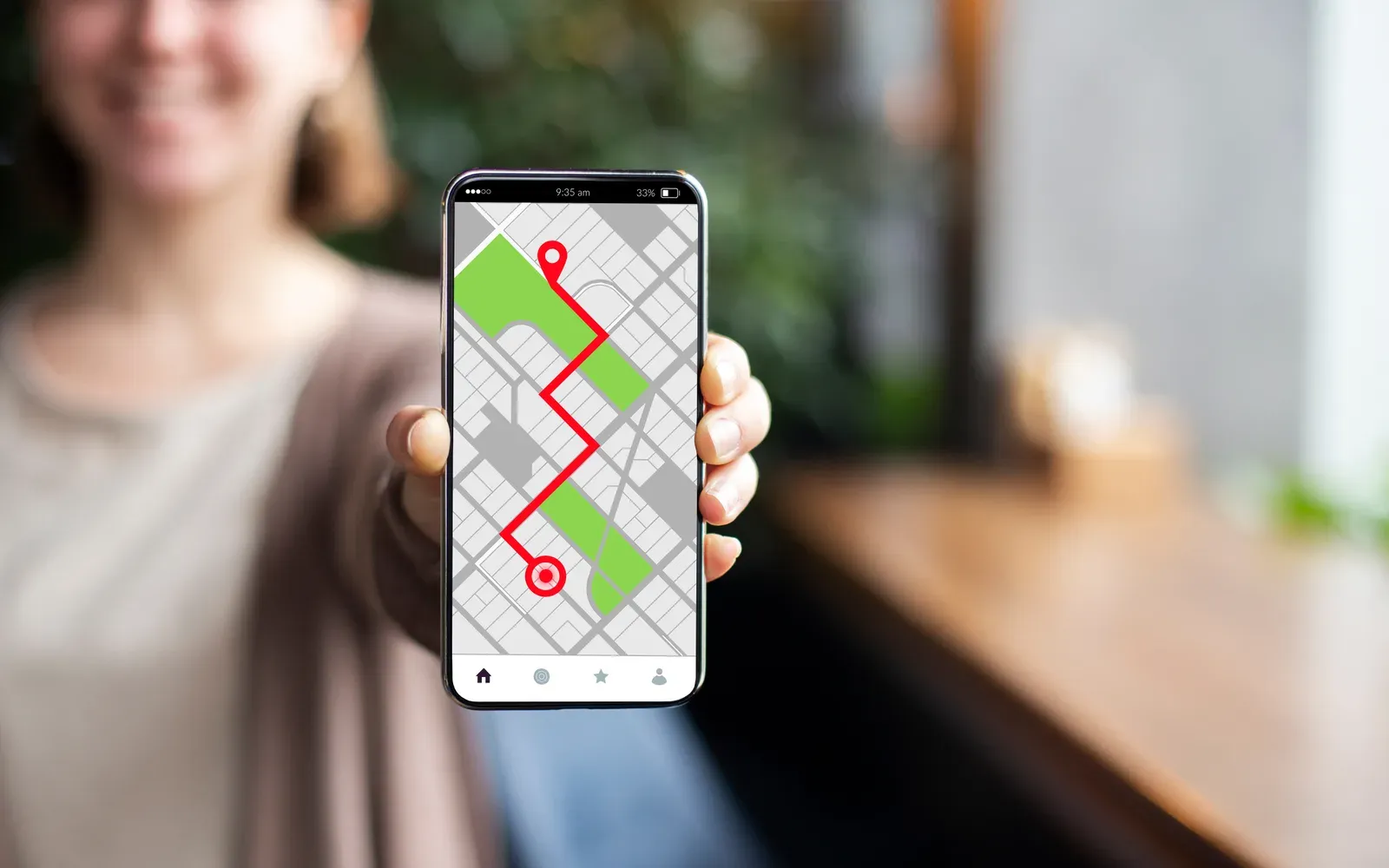 Itinéraire de recherche locale sur un smartphone